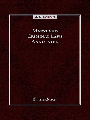 cover image of Maryland Criminal Laws Annotated